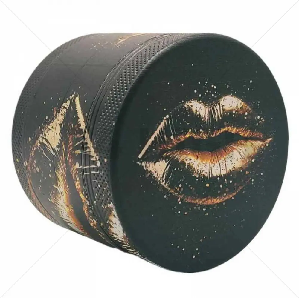 Grinder 4-Parts XL | Aluminium | 55mm | Luxury Art Series | Design 3 | Golden Lips