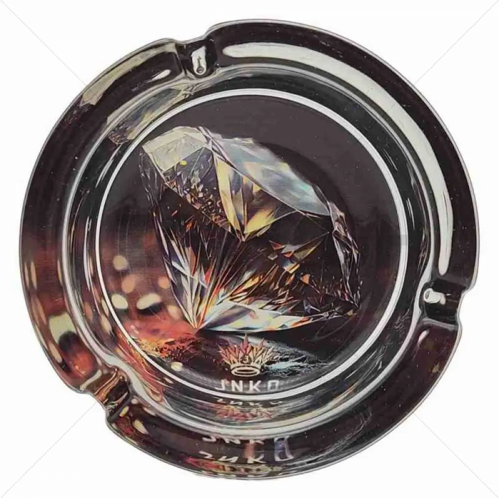 Ashtray Round Glass 10cm | Luxury Art Series | Design 6 | Diamond